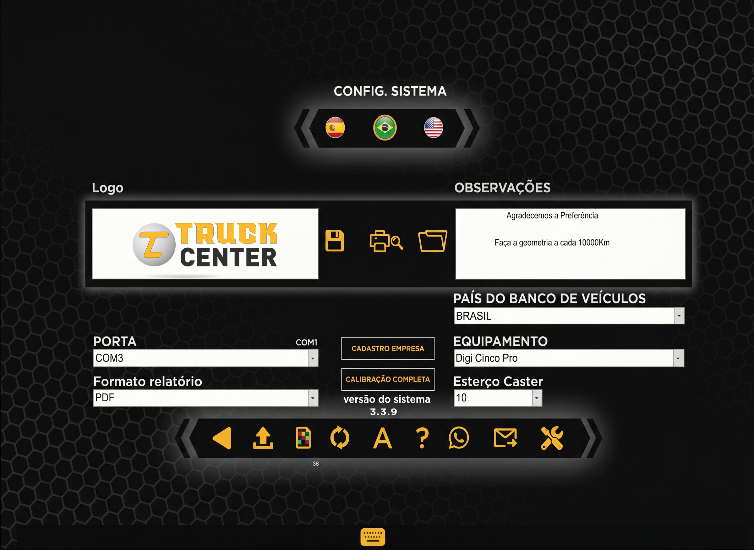 Software Truck Center - Alinhamento
